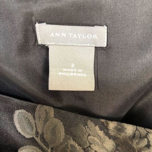Ann Taylor strapless black and copper silk brocade a-line dress woman’s size 2 - Picture 4 of 6